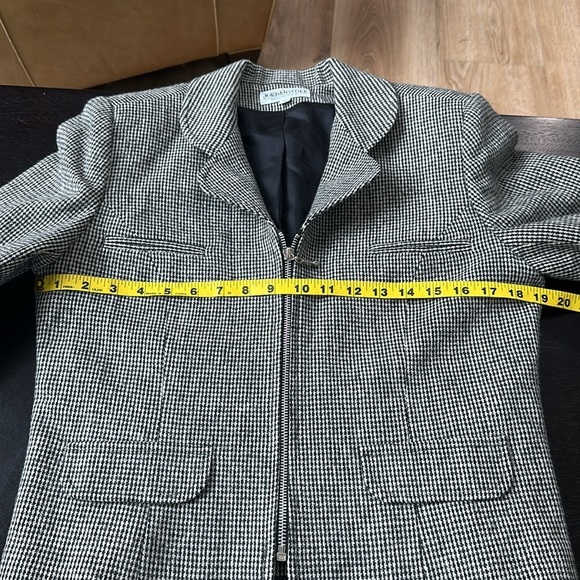 Vintage Wool Houndstooth Cropped Blazer Jacket - Picture 7 of 10